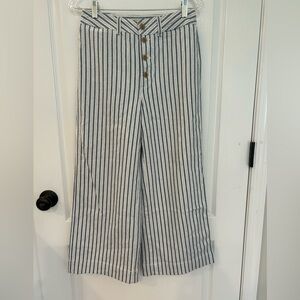 Madewell Blue and White Striped Wide Leg Pants